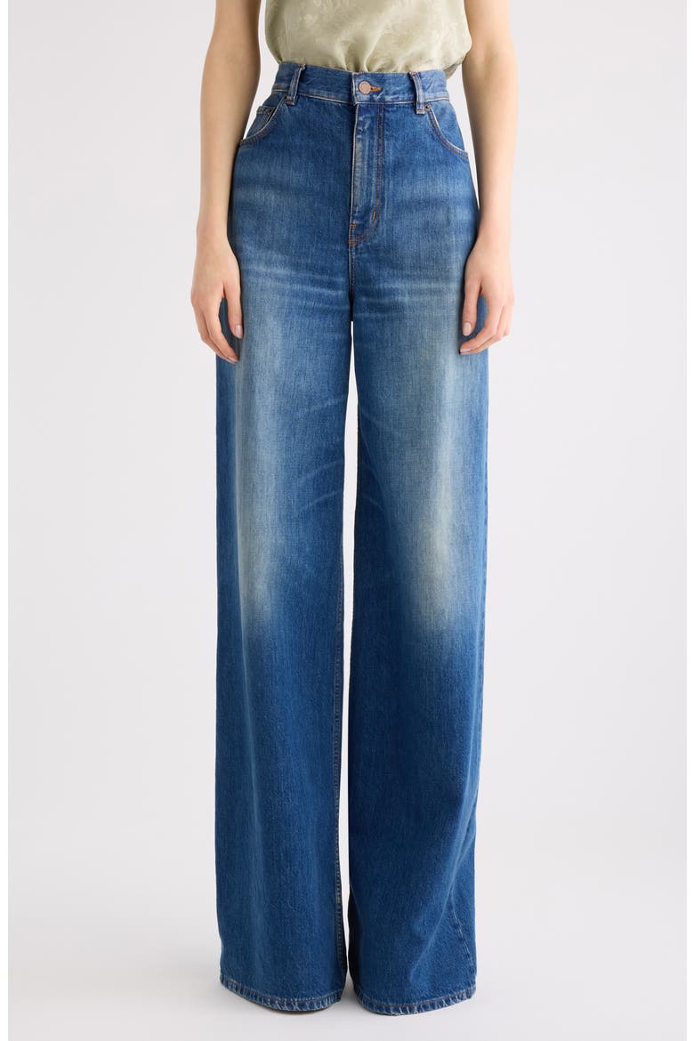 High Waist Wide Leg Jeans, Main, color, NIGHT BLUE