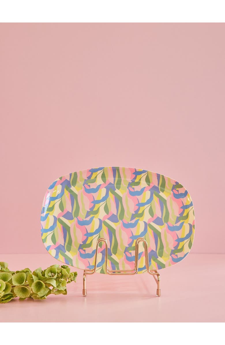 Rice by Rice Set of Four Oblong Melamine Plates, Alternate, color, Jungle Fever