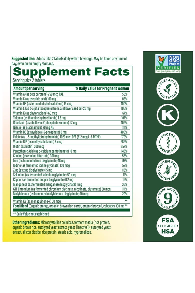 Baby & Me 2 Prenatal Multivitamin for Women with Choline, Methyl Folate, Vegetarian, 120 Tablets, Alternate, color, None