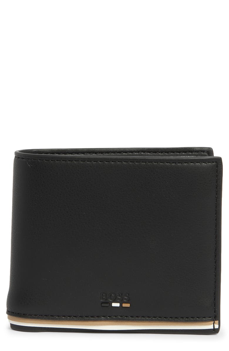 BOSS Ray Slim Bifold Wallet, Main, color, Black