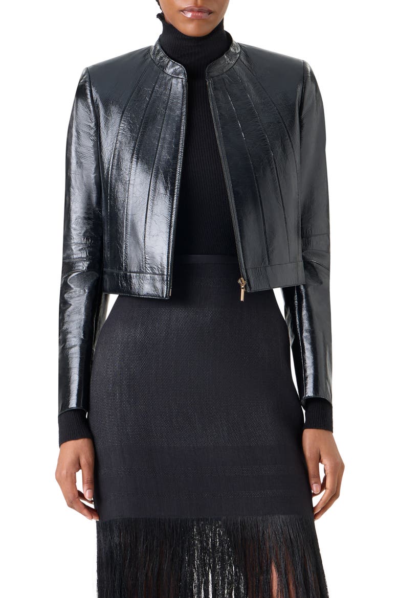 Patent Leather Jacket, Main, color, BLACK