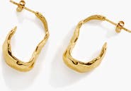 YOJ Bua Midi Hoop Earrings In Gold