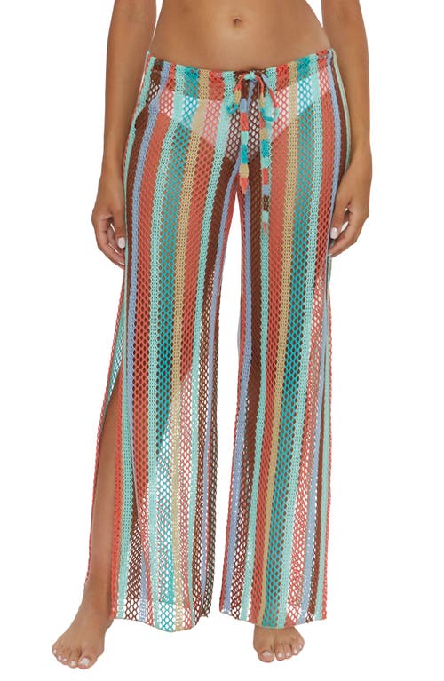 Becca Paradise Open Knit Cover-up Pants In Mineral Multi
