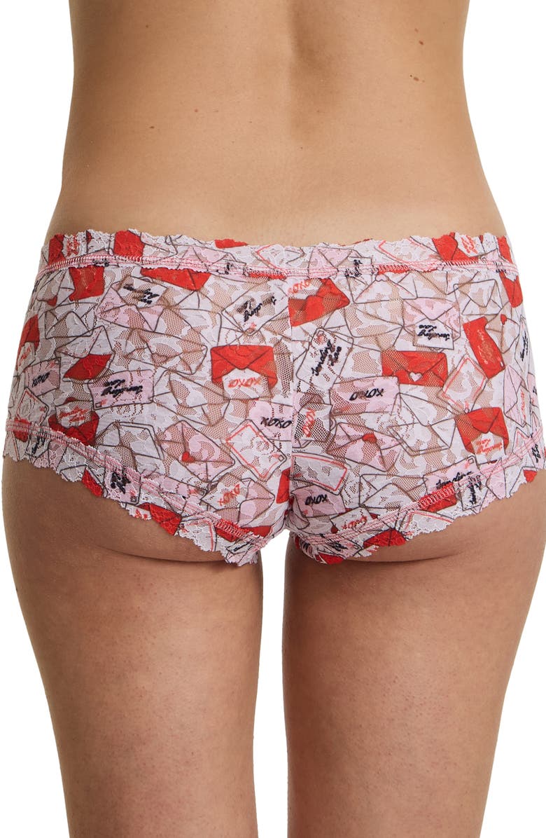 Hanky Panky Print Boyshorts, Alternate, color, With Love White
