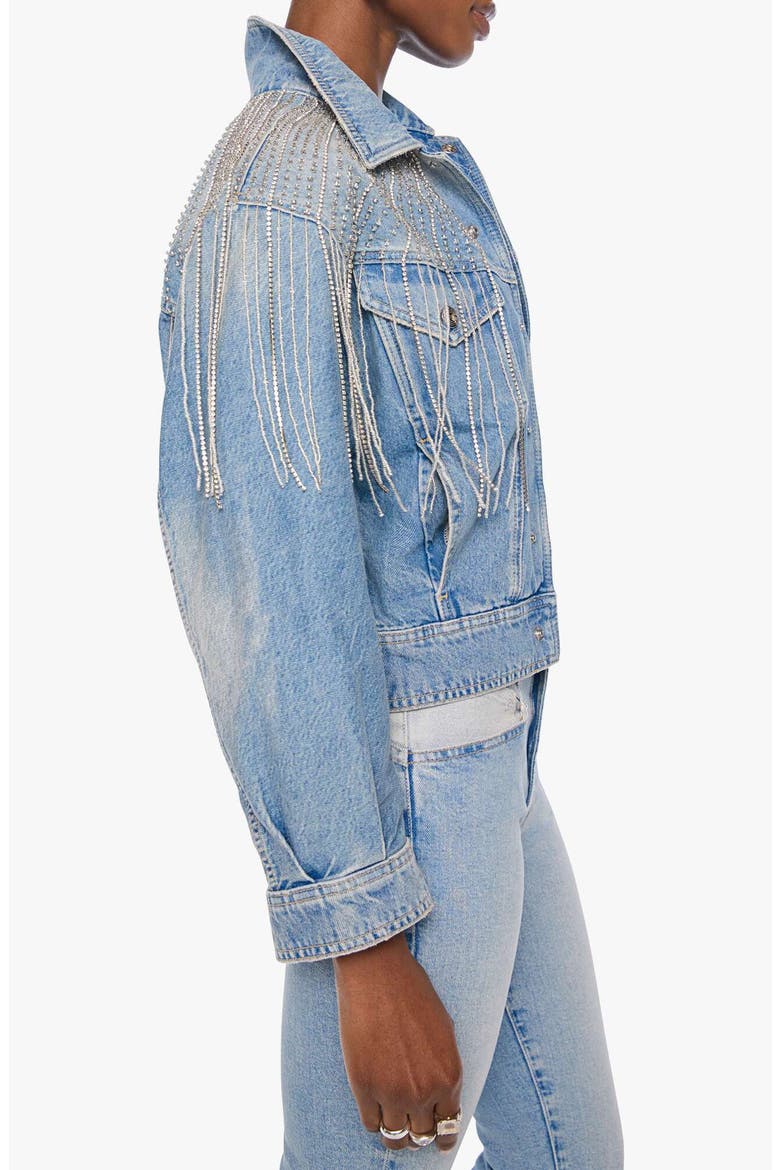The Fly Away Cropped Denim Jacket, Alternate, color, SPARKLE EMERGENCY KIT