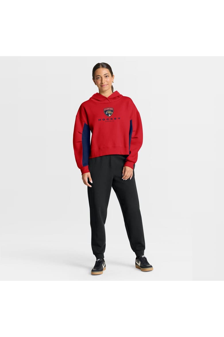 Women's Fanatics Red Florida Panthers Back Check Boxy Hoodie, Alternate, color, Red
