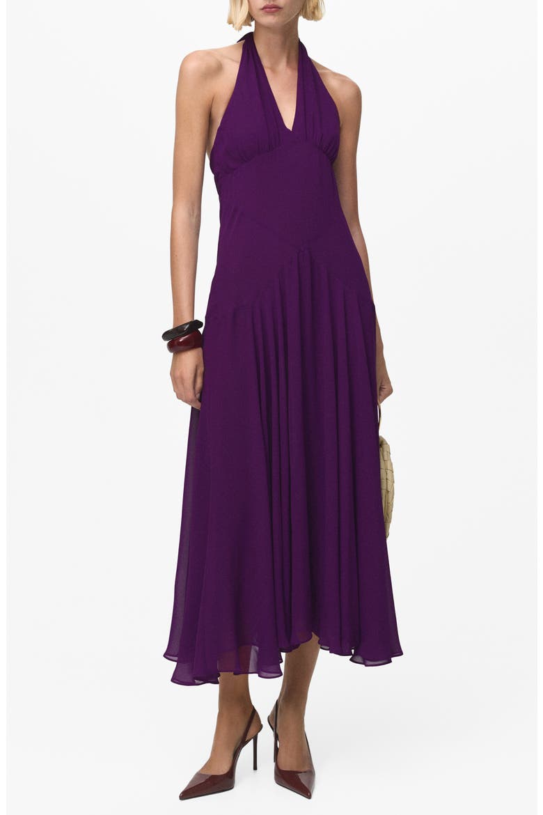 mango pleated midi dress MANGO - Pleated Halter Neck Dress Pastel Green