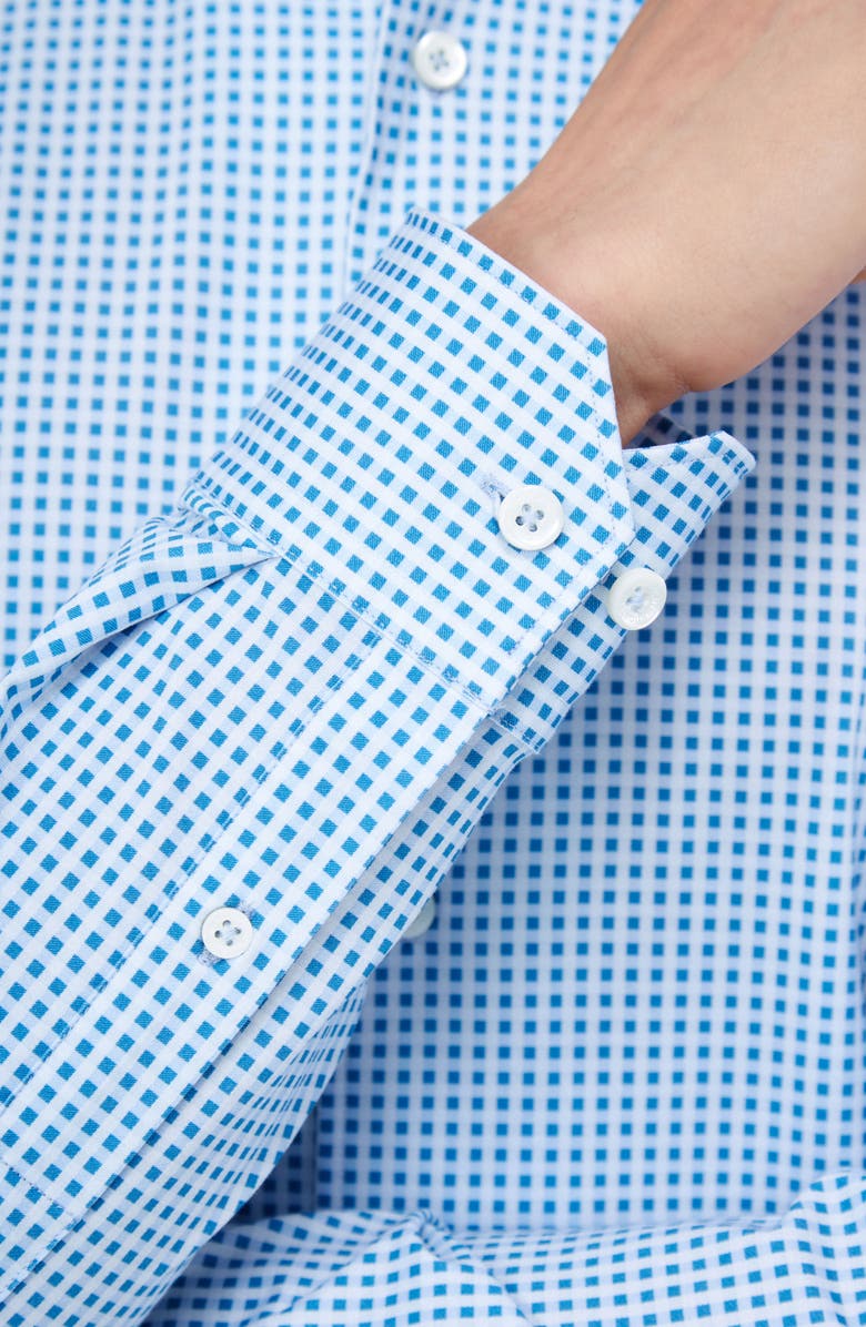 Bugatchi Devon OoohCotton<sup>®</sup> Print Button-Up Shirt, Alternate, color, Air Blue