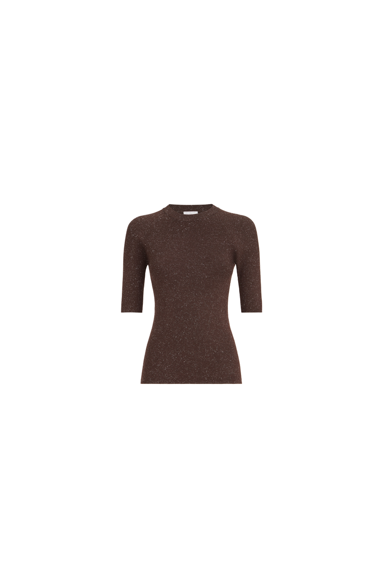 Brunello Cucinelli Sparkling cashmere lightweight sweater, Alternate, color, Cocoa