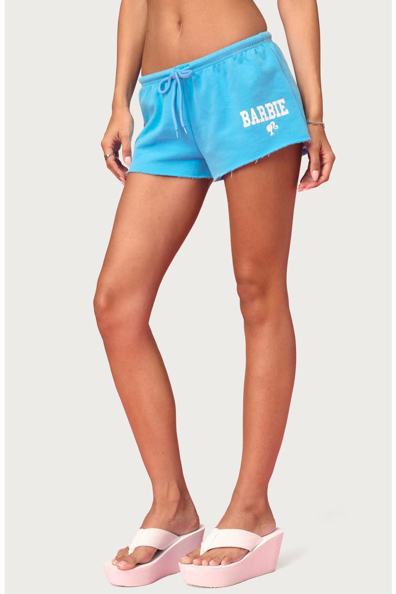 Barbie Girl Micro Shorts, Alternate, color, TURQUOISE