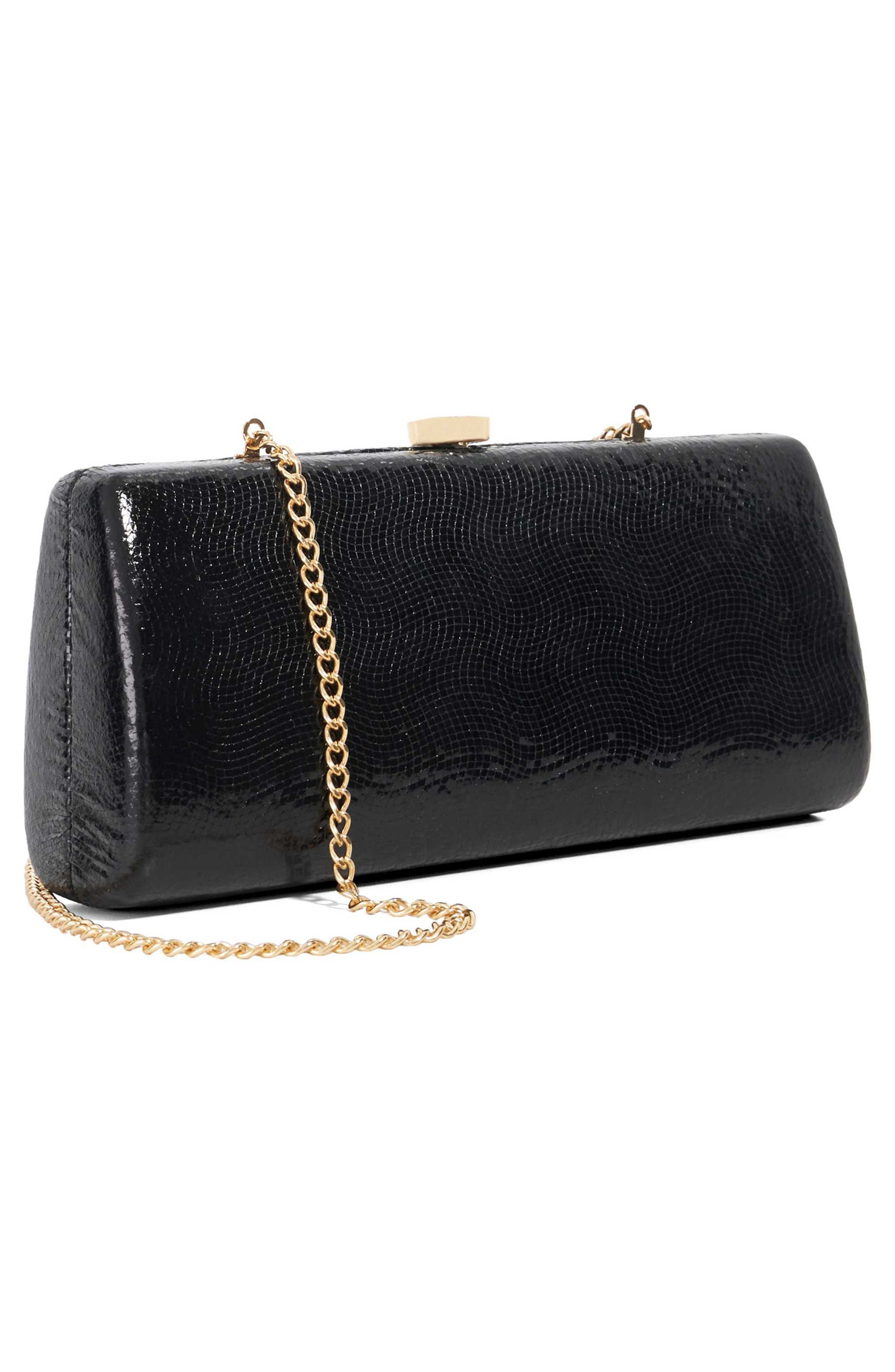 Dune London Belinda Frame Clutch, Alternate, color, Black