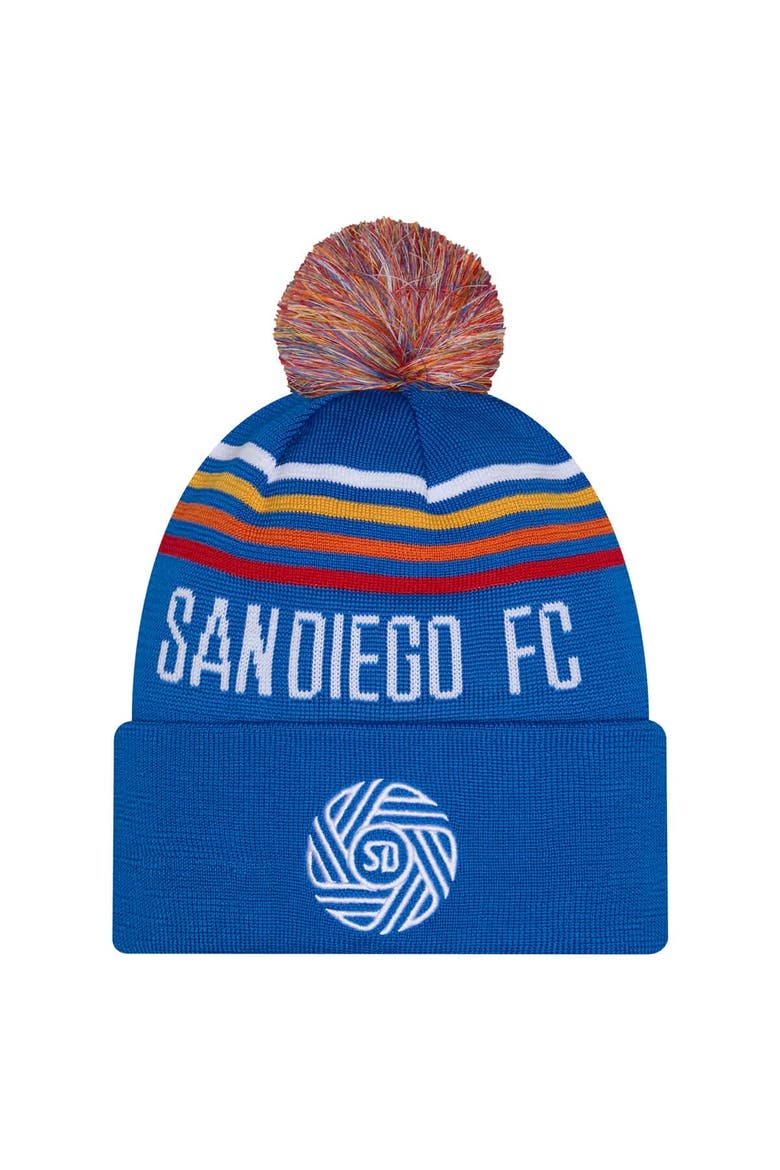 Men's New Era Royal San Diego FC 2026 Jersey Hook Cuffed Knit Hat with Pom, Main, color, Royal