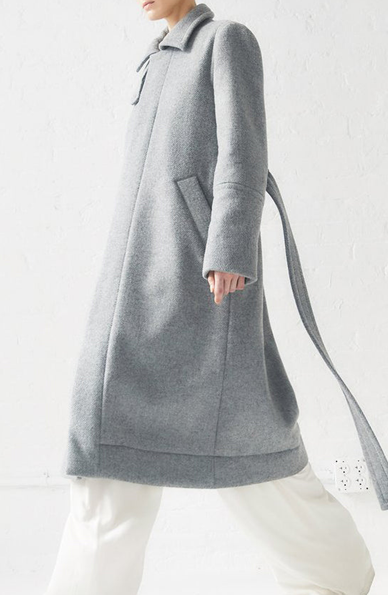 CAALO Down Wool Overcoat, Alternate, color, Gray