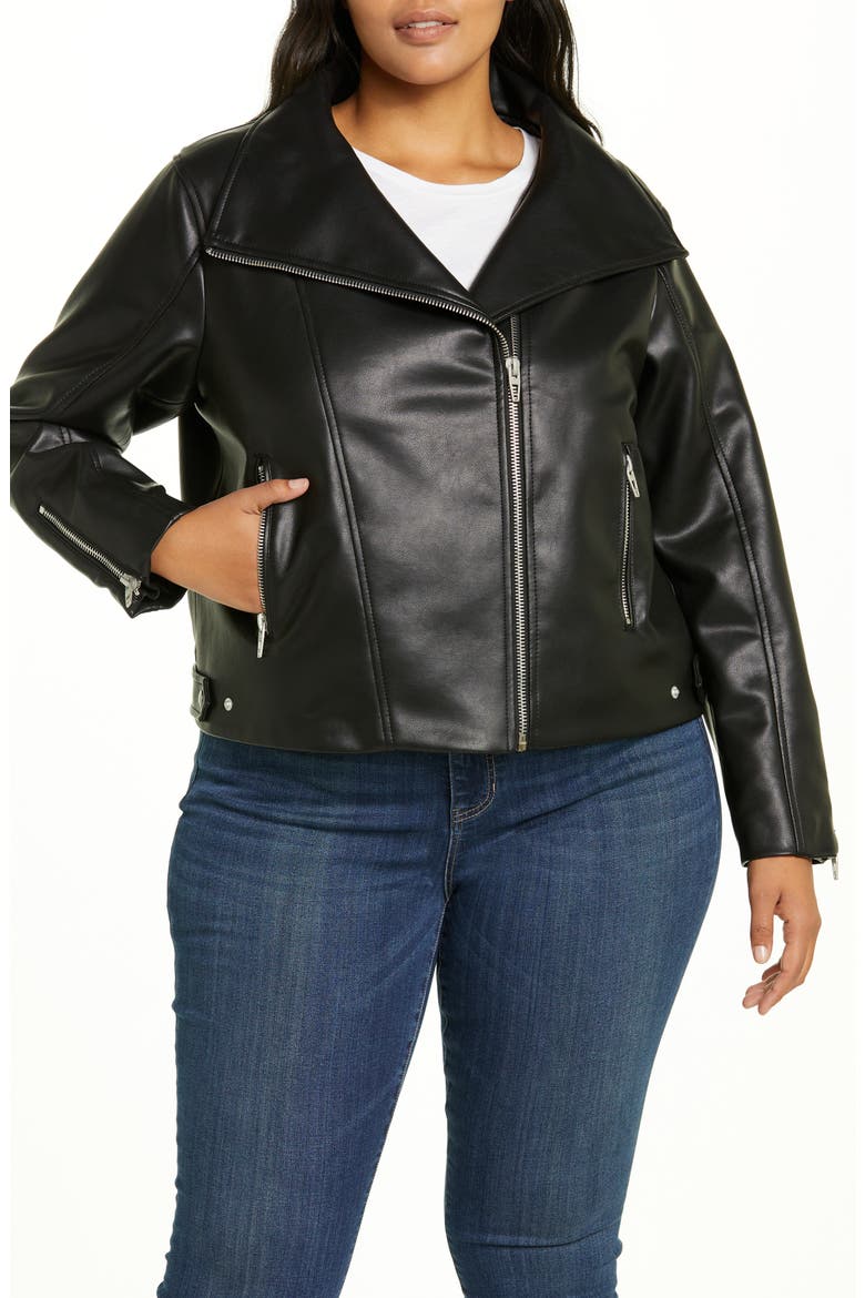 Faux Leather Moto Jacket, Alternate, color, BEST IN SHOW