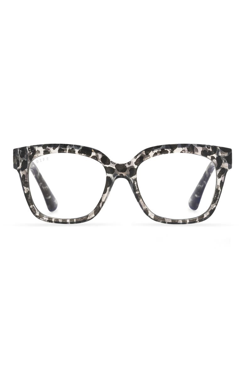Ava 50mm Small Blue Light Blocking Reading Glasses, Main, color, CLEAR LEOPARD