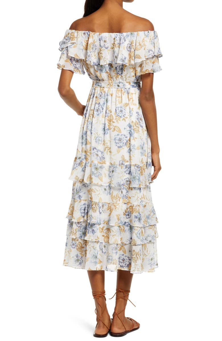 Ever New Eugena Floral Ruffle Off the Shoulder Maxi Dress, Alternate, color, 