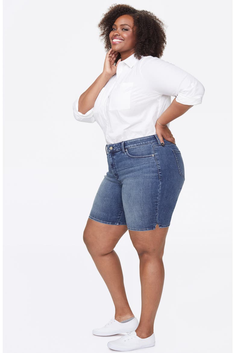 Ella Side Slit Denim Shorts, Alternate, color, LAZARO