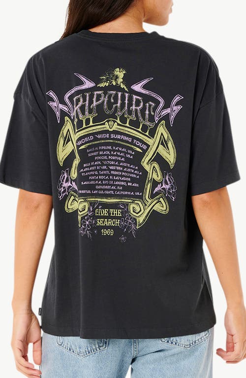 Rip Curl Tour Heritage Graphic T-shirt In Washed Black