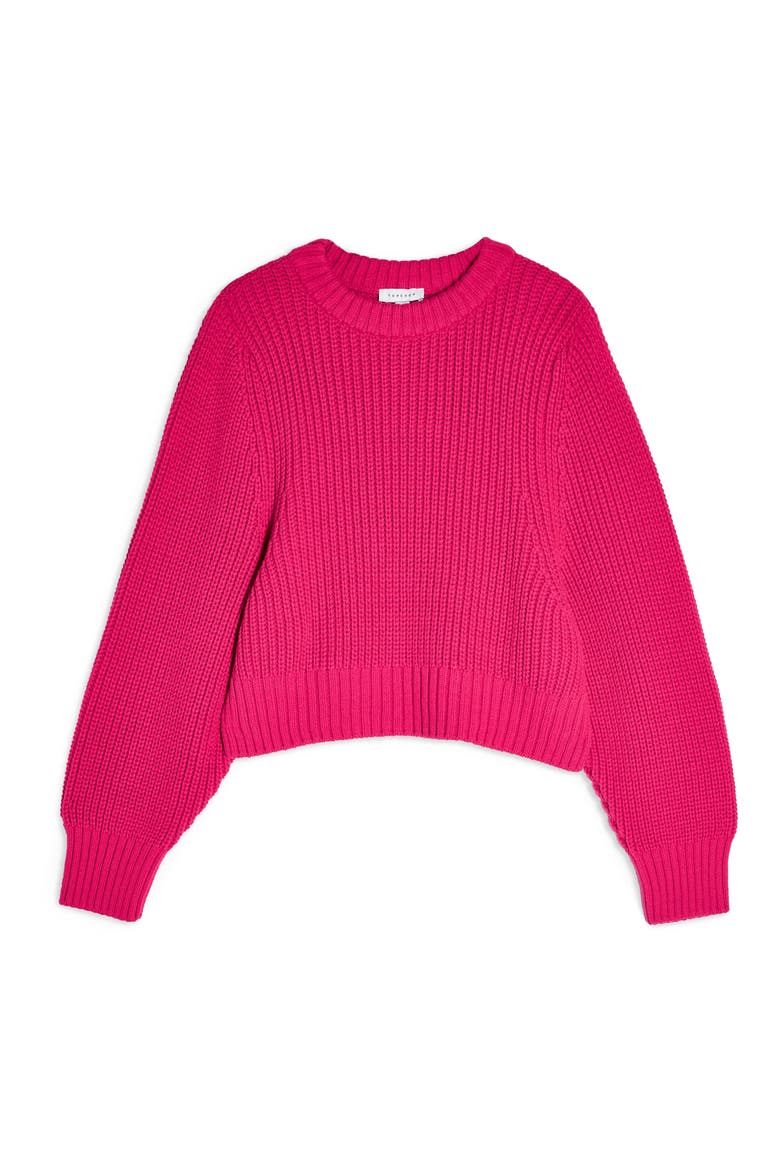 Rib Knit Sweater, Alternate, color, BRIGHT PINK