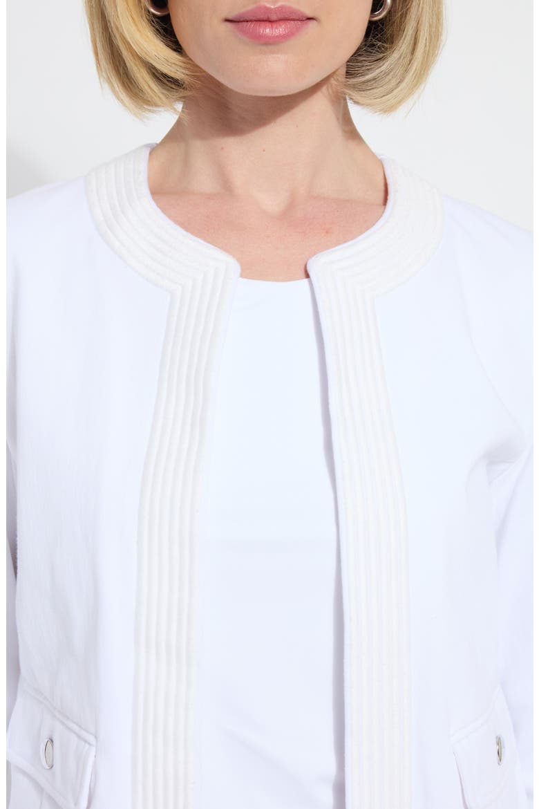 Arbor Embroidered Cotton Blend Jacket, Alternate, color, WHITE
