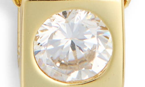 Argento Vivo Sterling Silver Square Solitaire Pendant Necklace In Gold