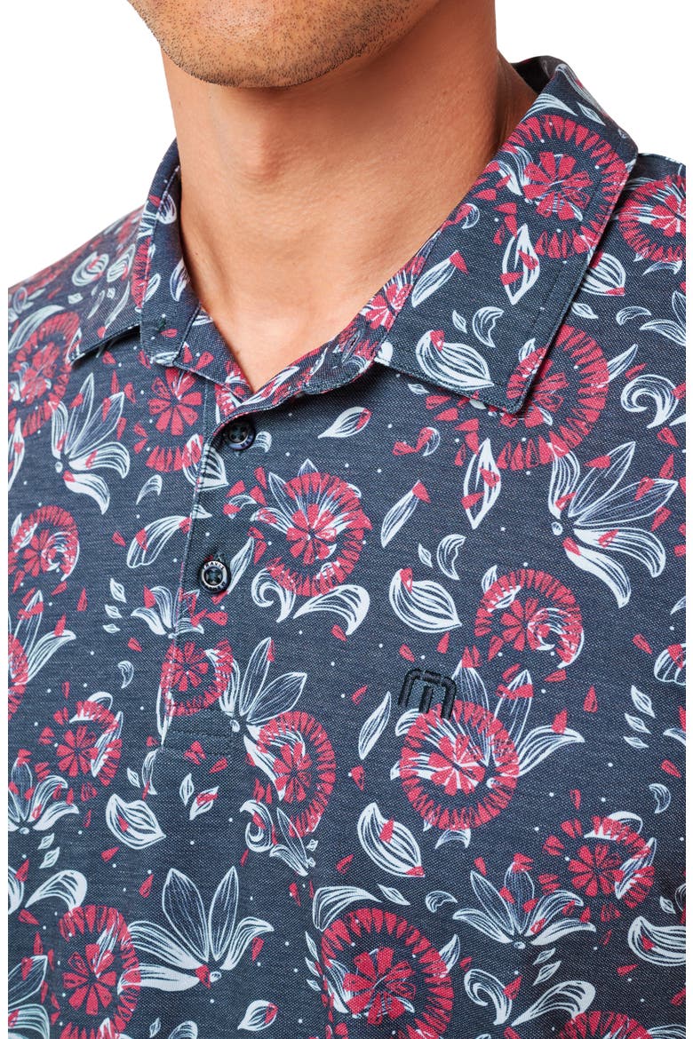 Featherweight Flourish Floral Print Piqué Polo, Alternate, color, MOOD INDIGO/ VINTAGE INDIGO