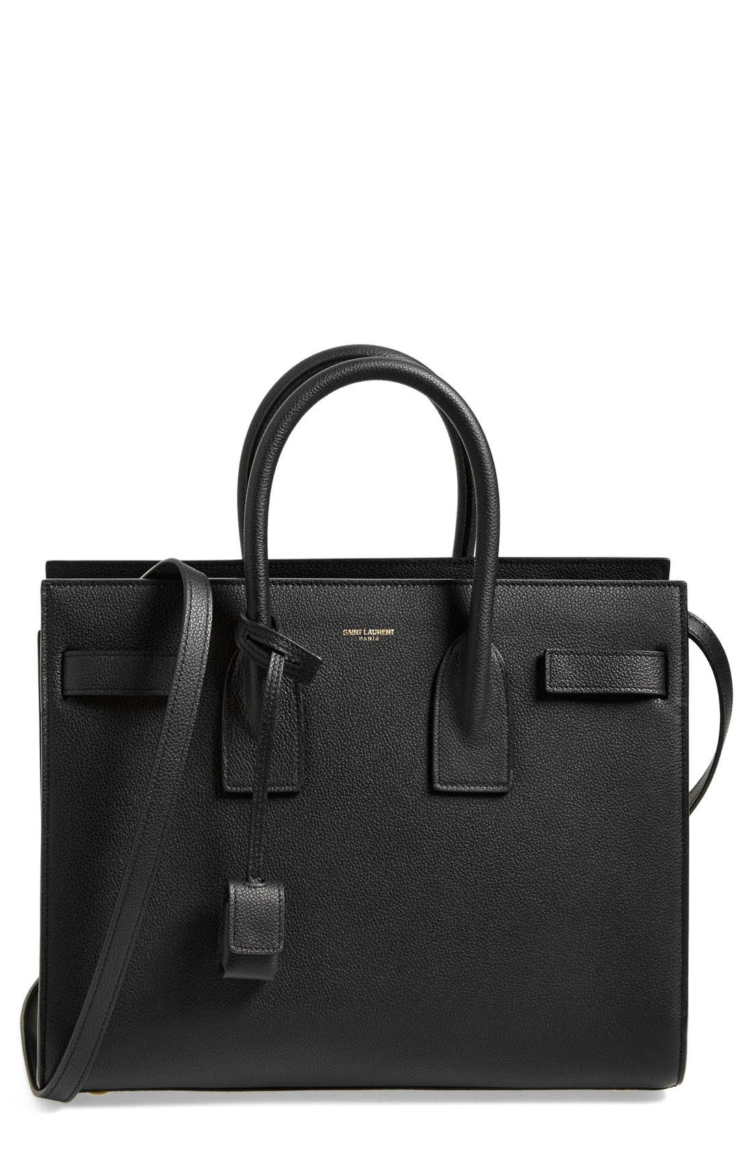 Saint Laurent 'Small Sac de Jour' Grained Leather Tote, Main, color, 