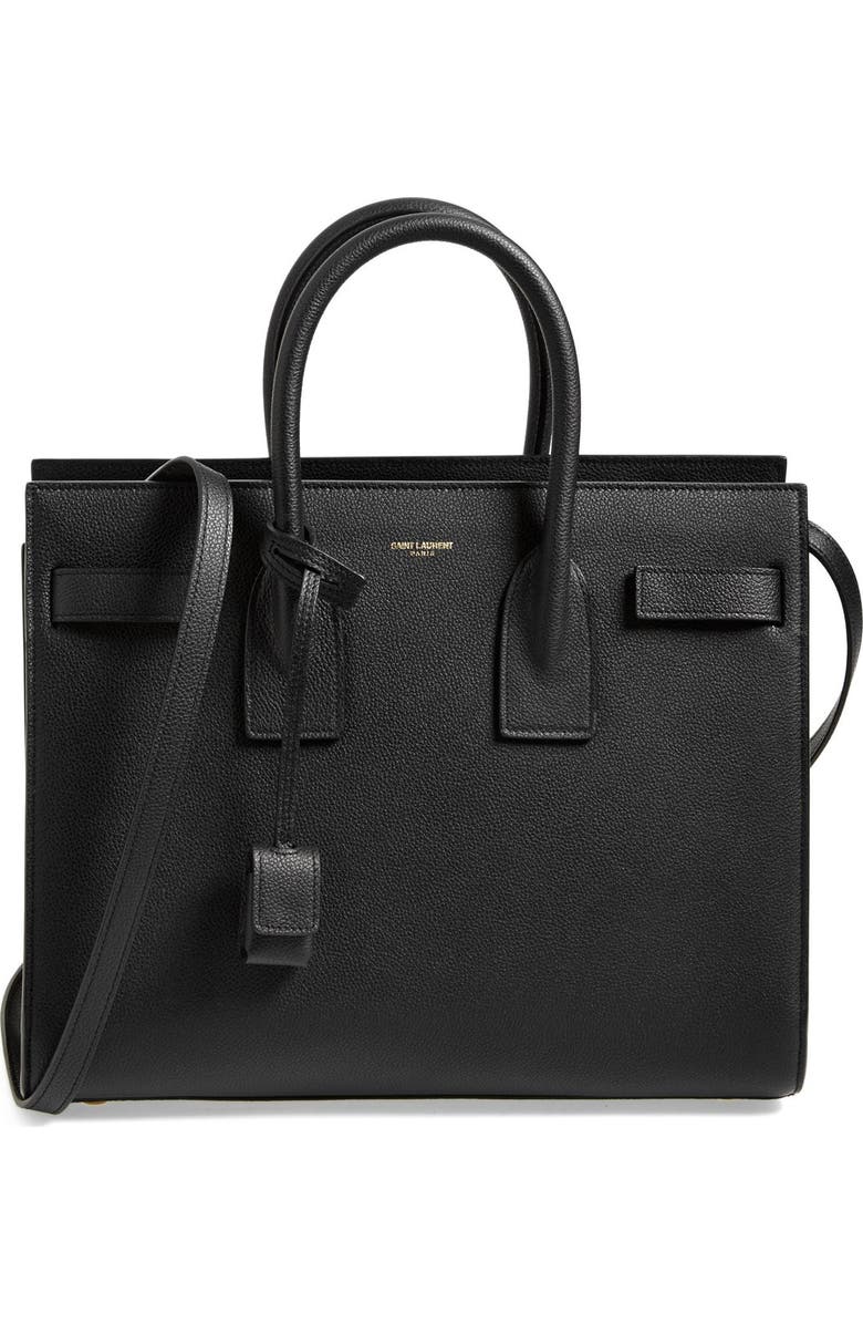 Saint Laurent 'Small Sac de Jour' Grained Leather Tote, Main, color,
