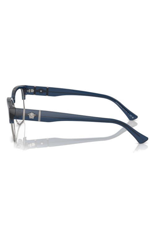 Versace 55mm Square Optical Glasses In Blue