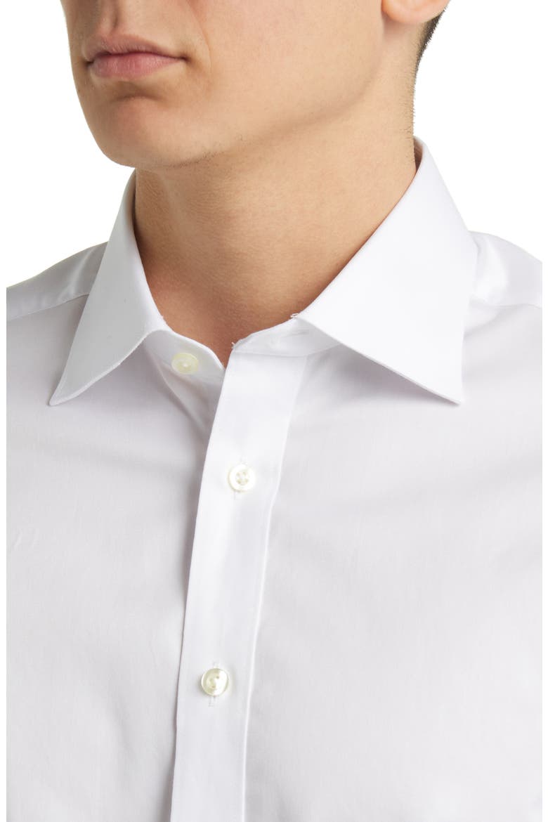 Egyptian Cotton Twill Slim Fit Shirt Single Cuff, Alternate, color, WHITE
