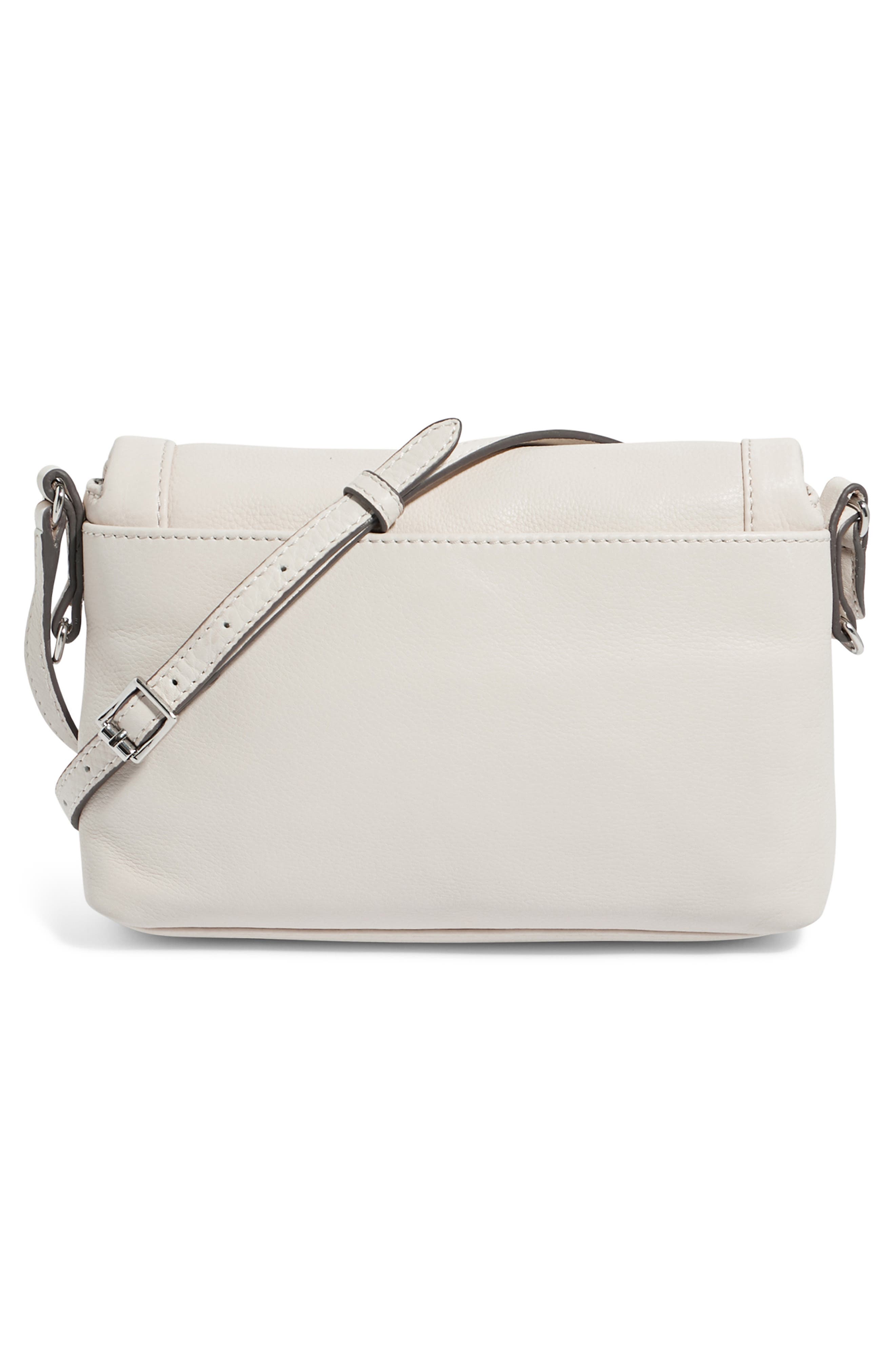 Crosstown Double Entry Leather Crossbody Bag, Alternate, color, CHALK