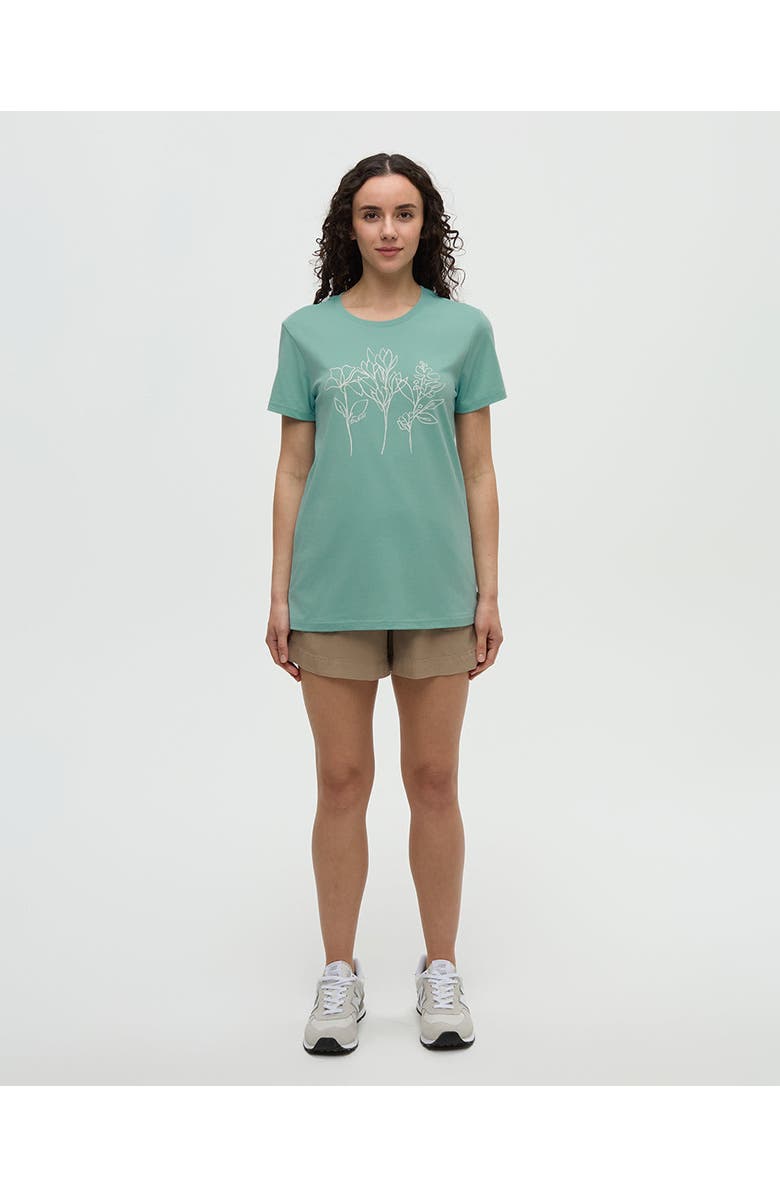 tentree Summer Flora T-Shirt, Alternate, color, Turquoise Sky/Vintage White