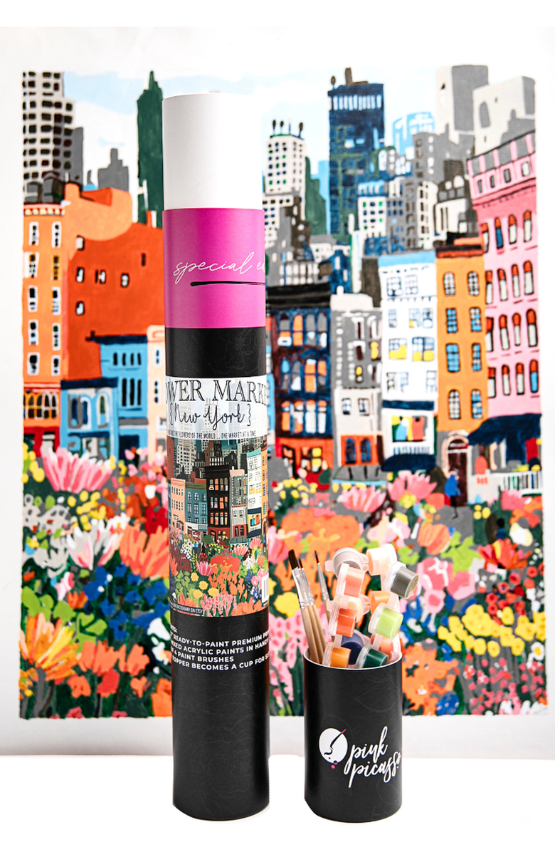 Pink Picasso Kits NYC Flower Market Paint by Numbers Kit, Main, color, Multicolor