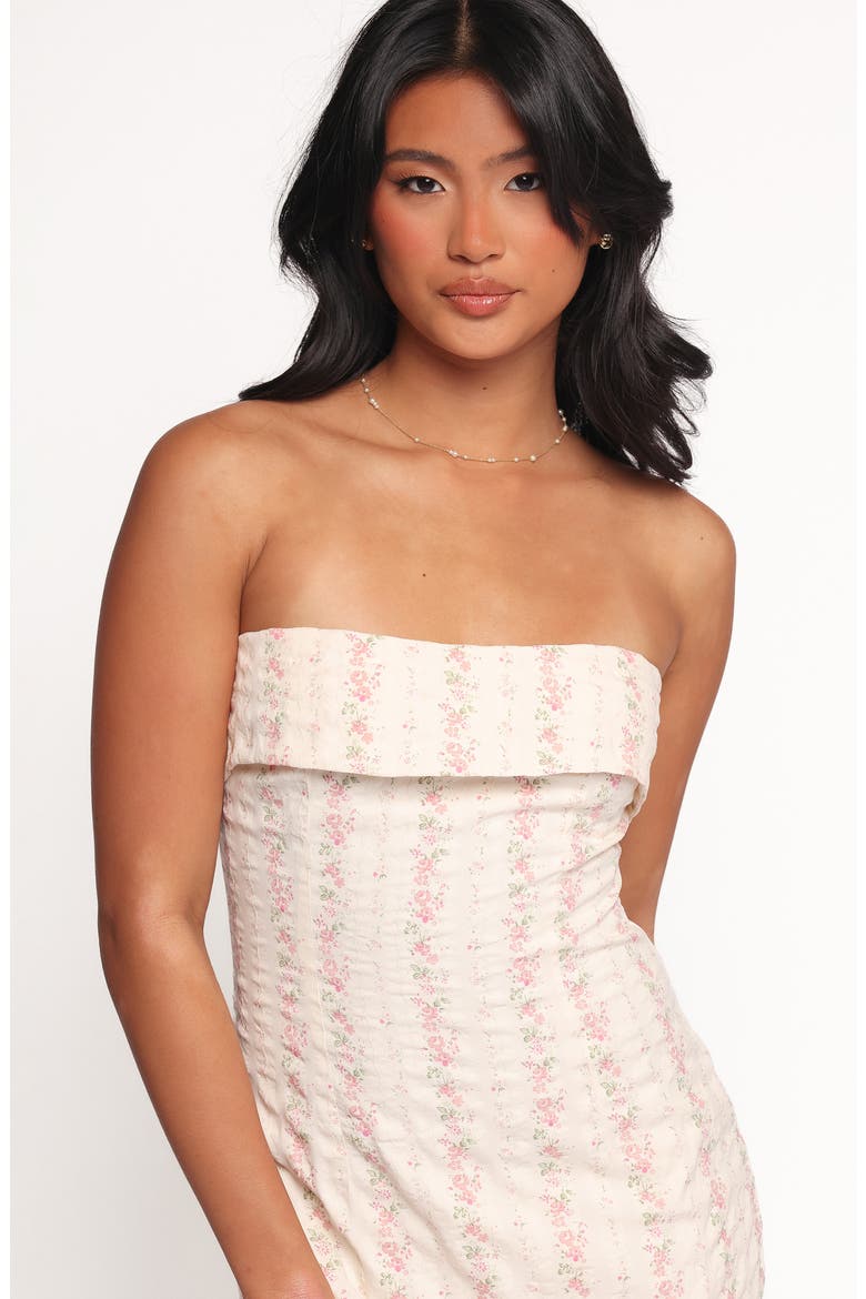 Norma Strapless Midi Dress, Alternate, color, PINK FLORAL