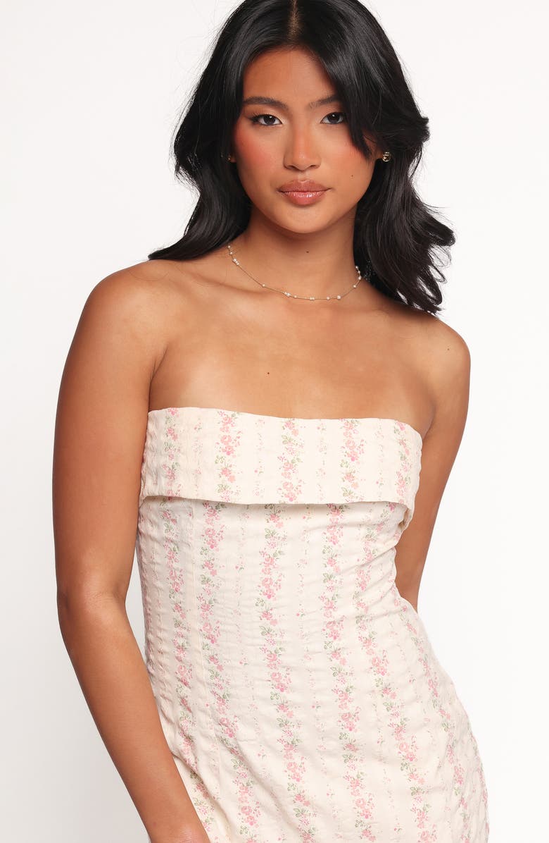 Petal & Pup Norma Strapless Midi Dress, Alternate, color, Pink Floral