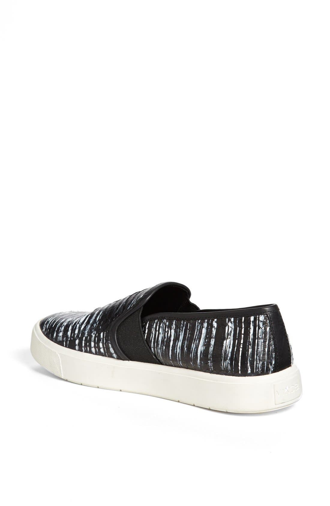 'Blair 7' Snakeskin Slip-On Sneaker, Alternate, color, BLACK