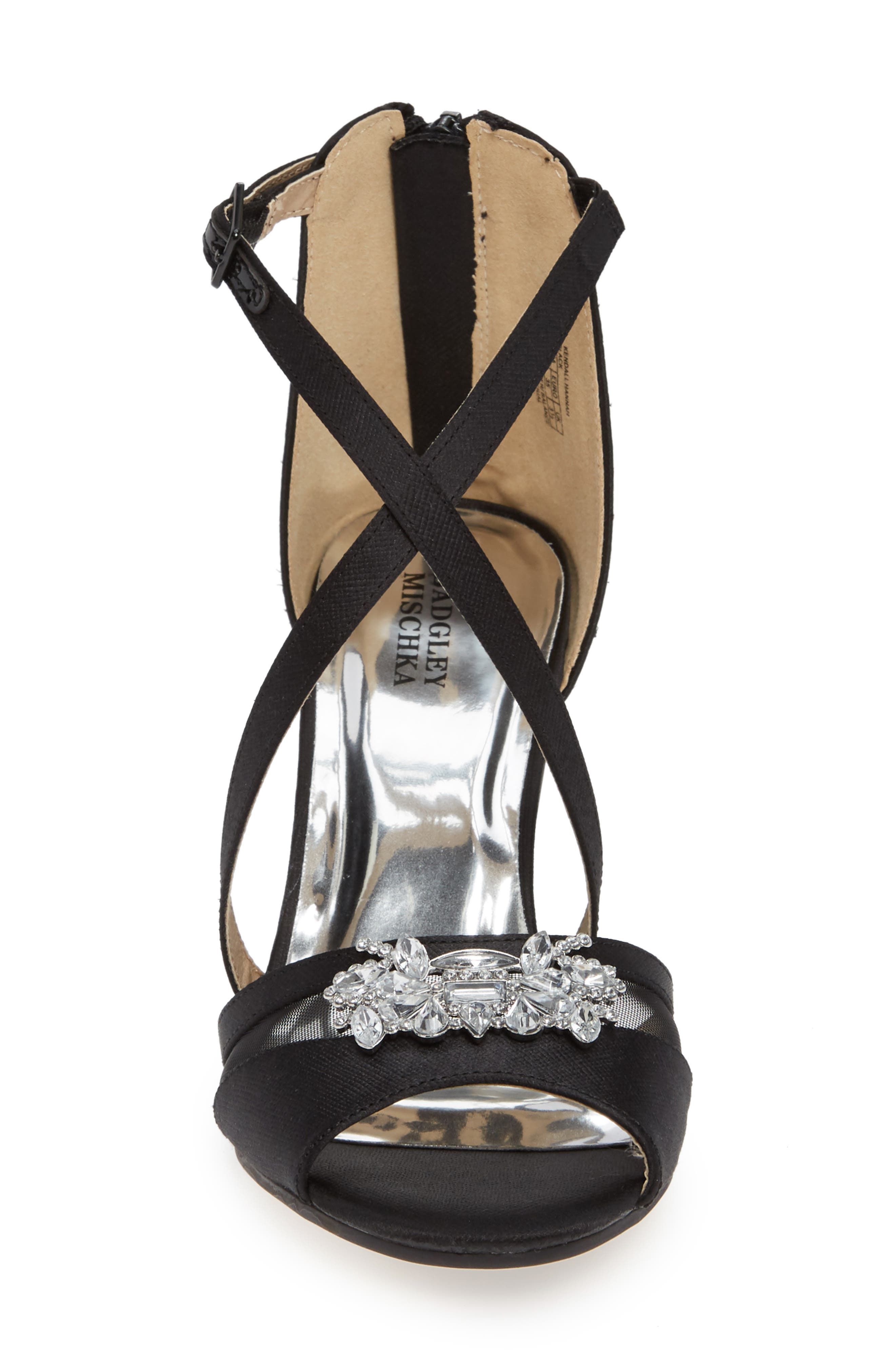 Badgley Mischka Collection Badgley Mischka Kandall Hannah Embellished Cross Strap Sandal, Alternate, color, 