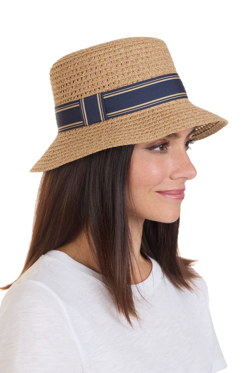 Vince Straw Open Weave Cloche, Alternate, color, Natural