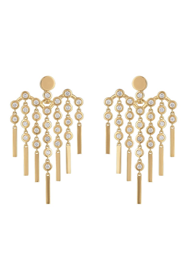 Love Fringe Diamond Transformer Earrings, Main, color, YELLOW GOLD, DIAMOND