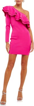Endless Rose One Shoulder Knit Dress