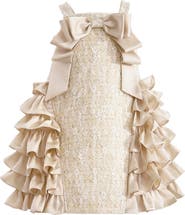 Tulleen Ruffle Cascade Bow Dress