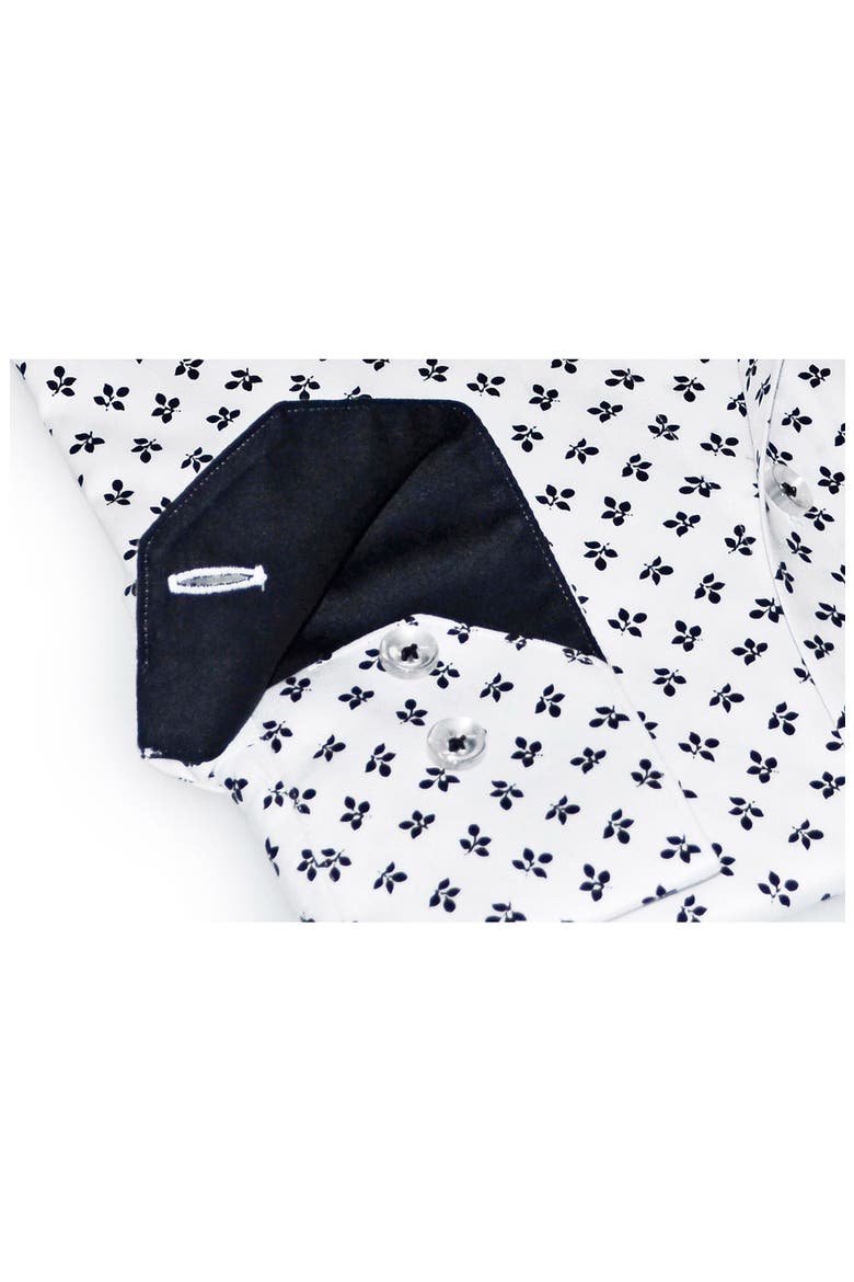 Contemporary Fit Leaf Print Button-Up Shirt, Alternate, color, BLACK LEAF PRINT