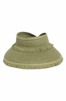 NORDSTROM RACK Fringe Packable Straw Visor