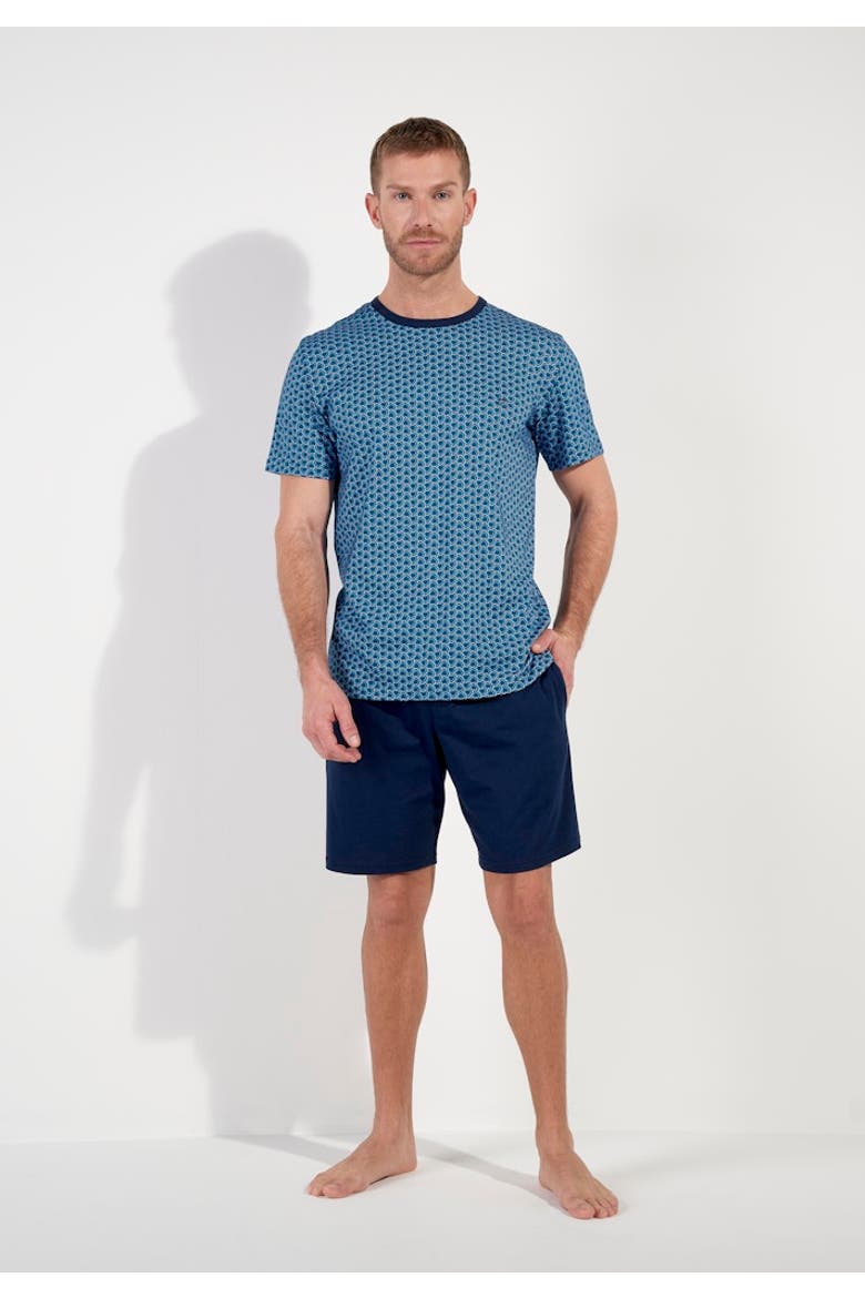 Martinez Short Pajama Set, Alternate, color, Blue Print