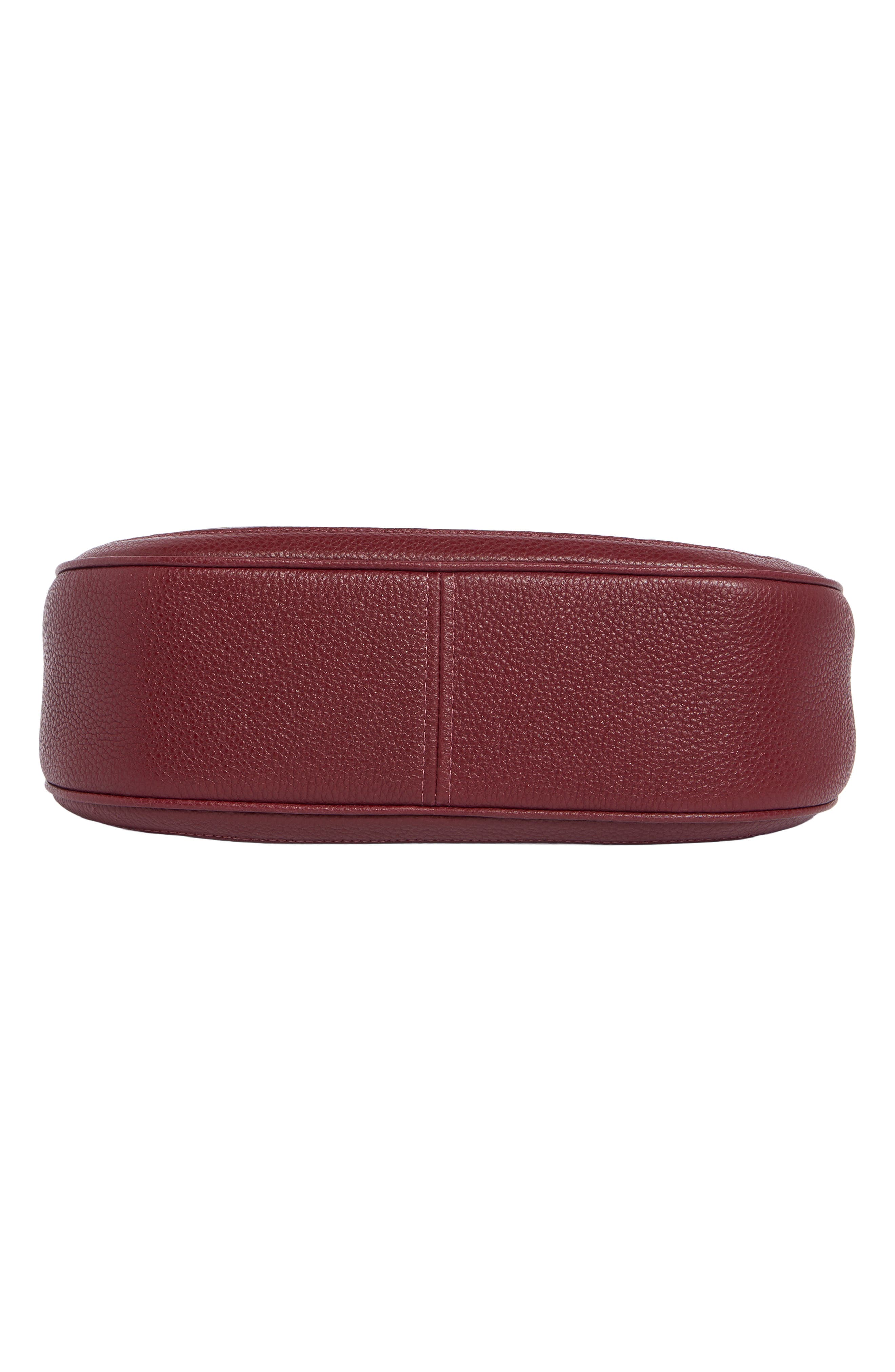 Leila Pebbled Leather Shoulder Bag, Alternate, color, CHERRY JUICE