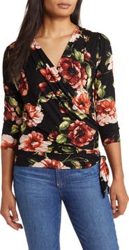 Loveappella Faux Tie Wrap Top