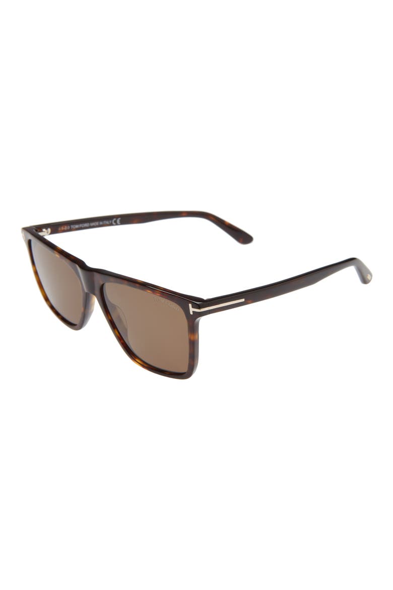 57mm Fletcher Square Sunglasses, Alternate, color, DARK HAVANA/ BROWN