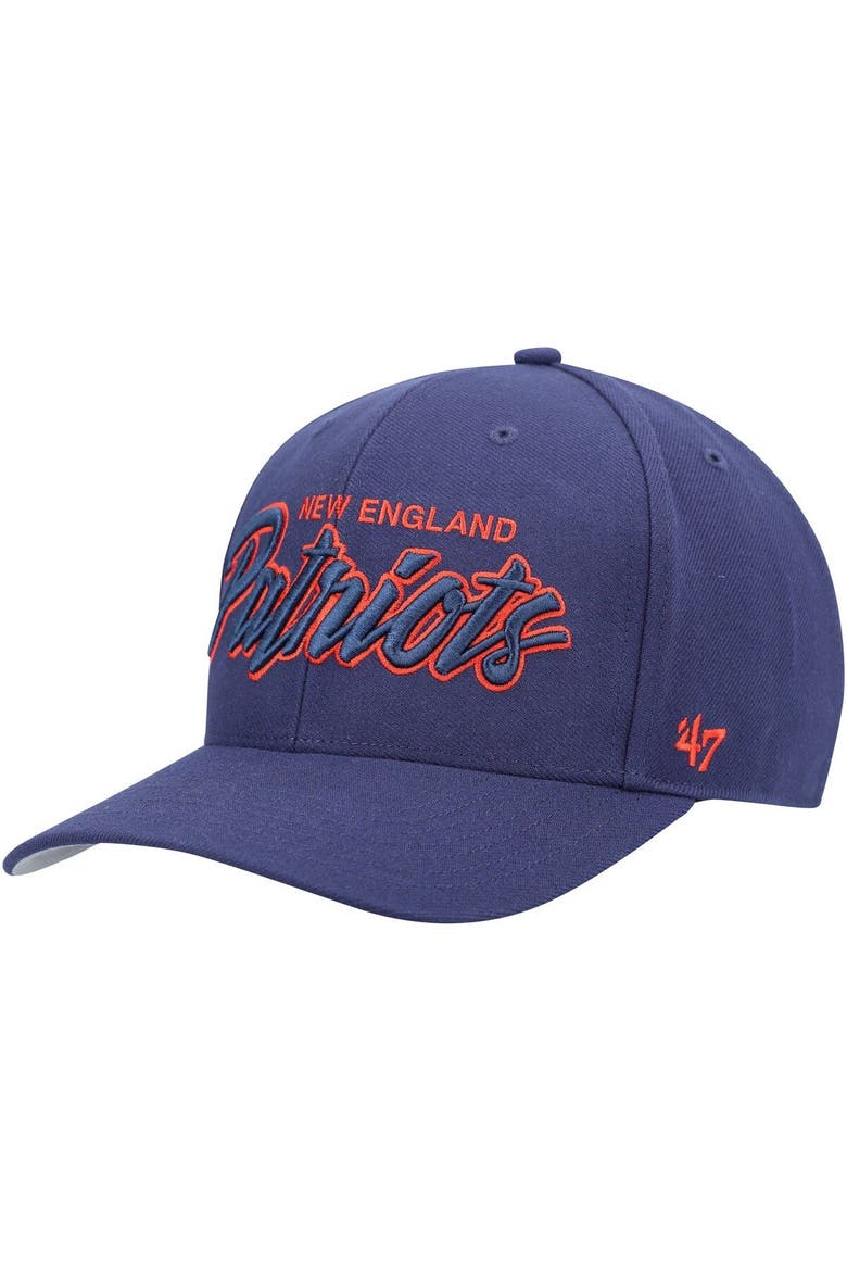 Men's '47 Navy New England Patriots Street Script MVP Snapback Hat, Alternate, color, Navy