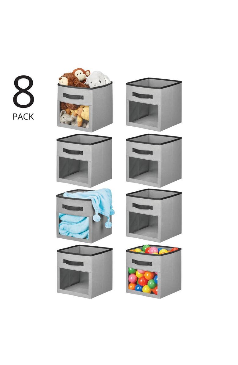 mDesign Fabric Nursery Storage Cube, Front Window/Handle, 8 Pack, Alternate, color,