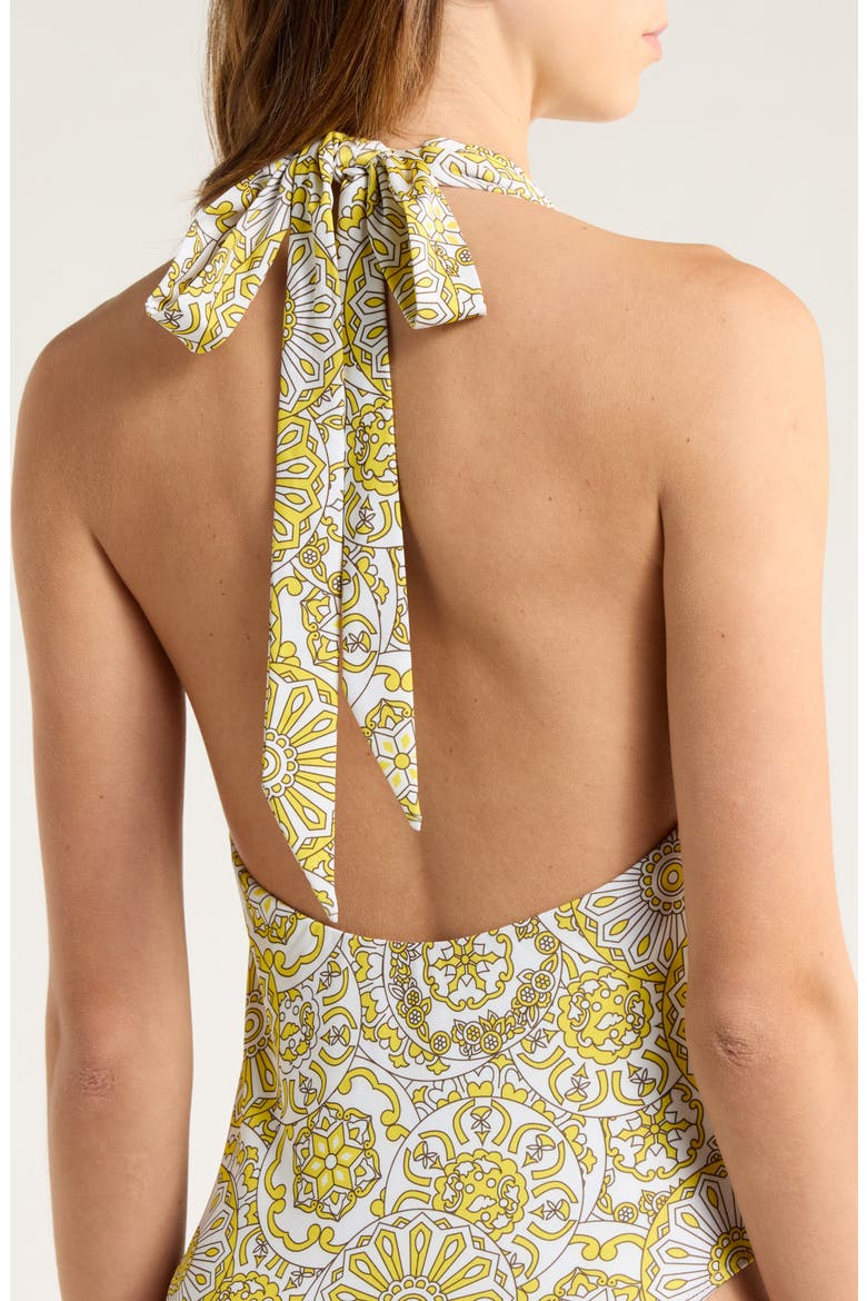 Lorela Halter One-Piece Swimsuit, Alternate, color, SUNGLOW COMBO